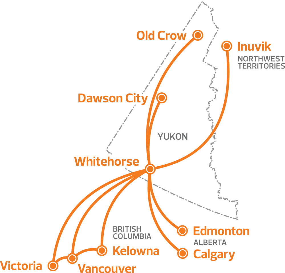 Aurora Air Passes - Route Map