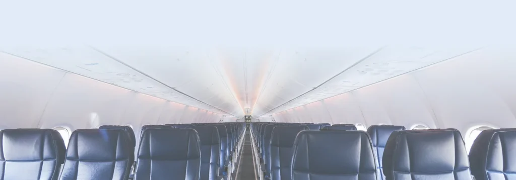 Rows of seating on an AirNorth aircraft