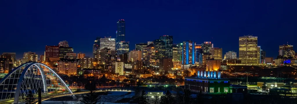 Edmonton skyline at night
