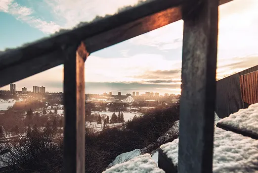 Edmonton downtown in winter