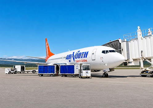 aircraft at YXY, parked with ramp