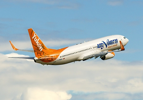 737-800 flying in the clouds