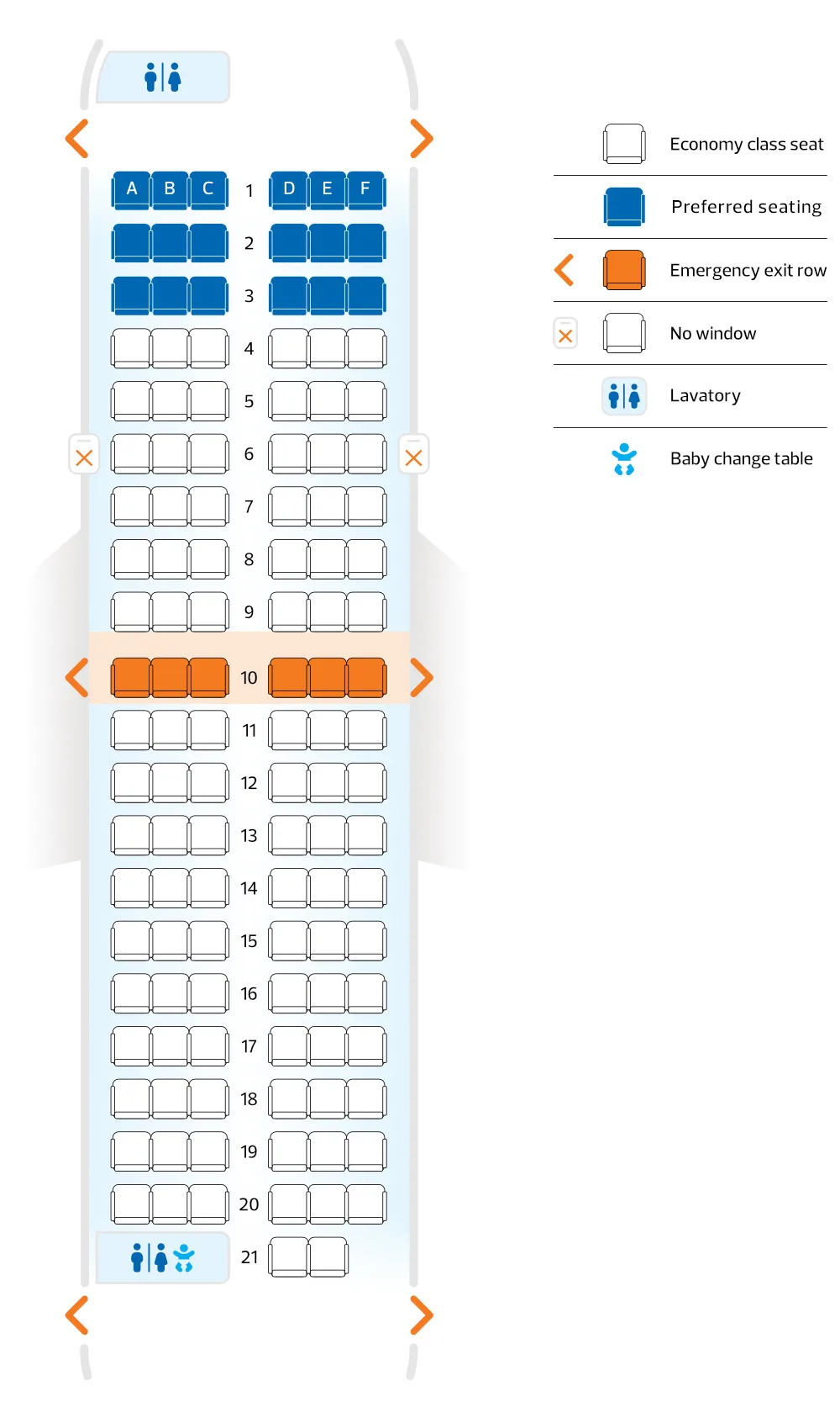 Seating plan for B735