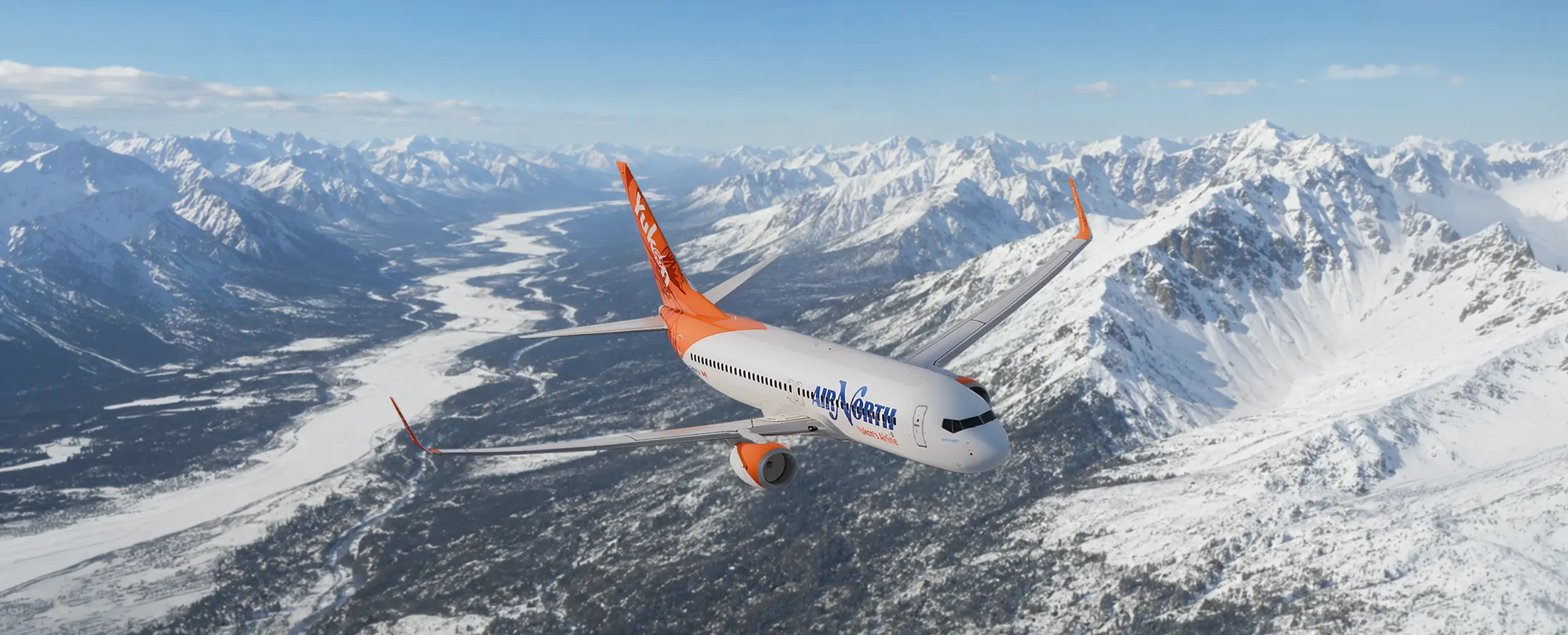 air north Boeing 737-800 flying over yukon